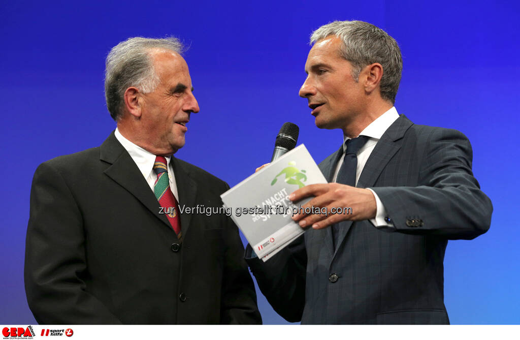 Praesident Helmuth Lexer (Steirischer Skiverband) und Moderator Rainer Pariasek, Foto: GEPA pictures/ Markus Oberlaender (08.05.2013) 