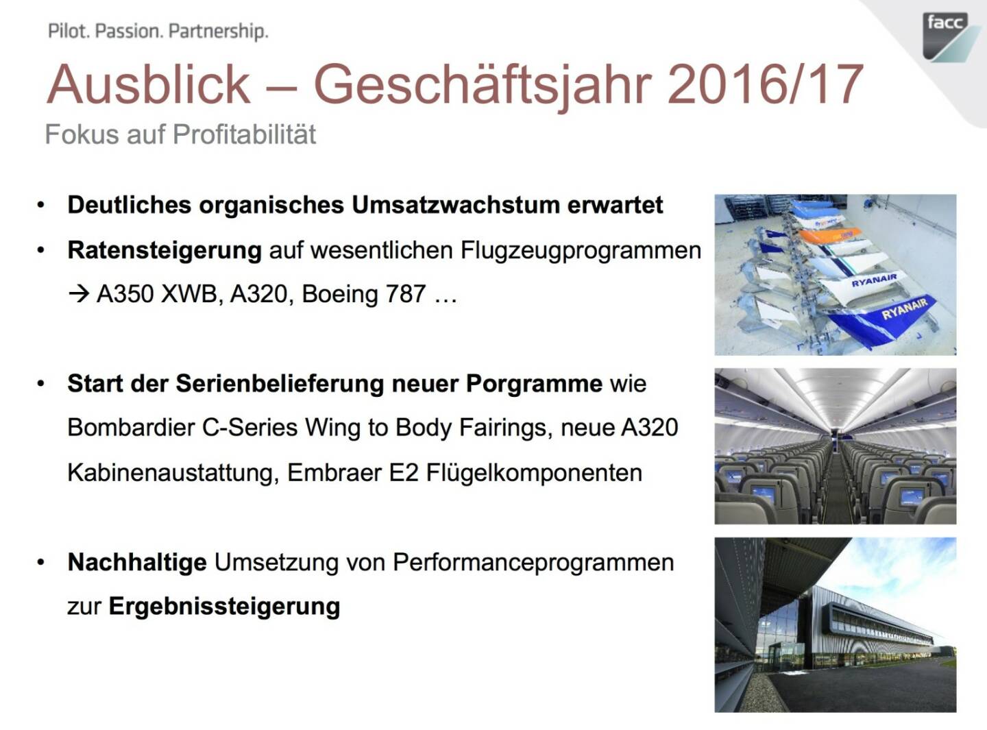 FACC Ausblick Geschäftsjahr 2016/17