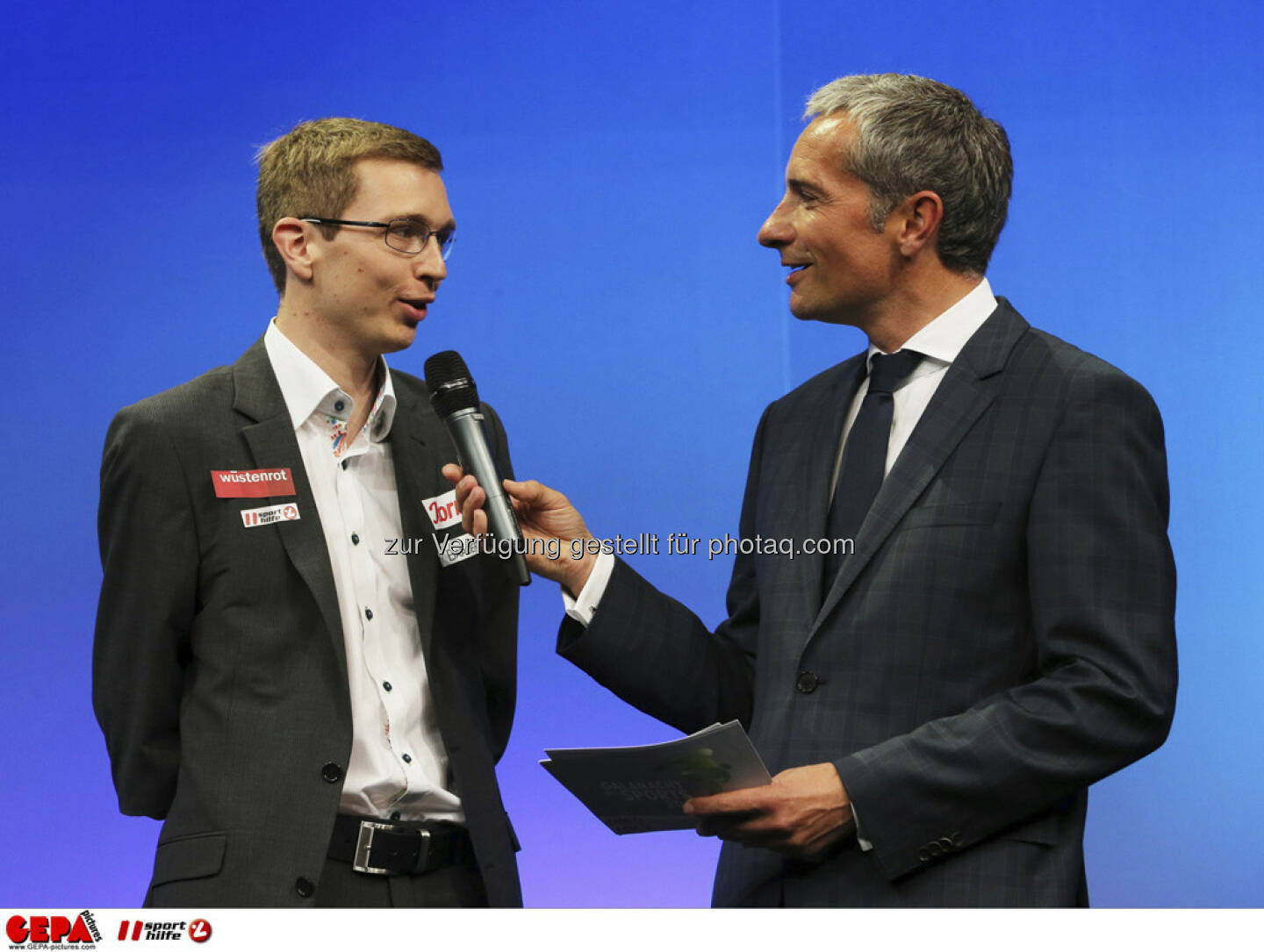 Guenther Matzinger (AUT) und Moderator Rainer Pariasek, Foto: GEPA pictures/ Markus Oberlaender