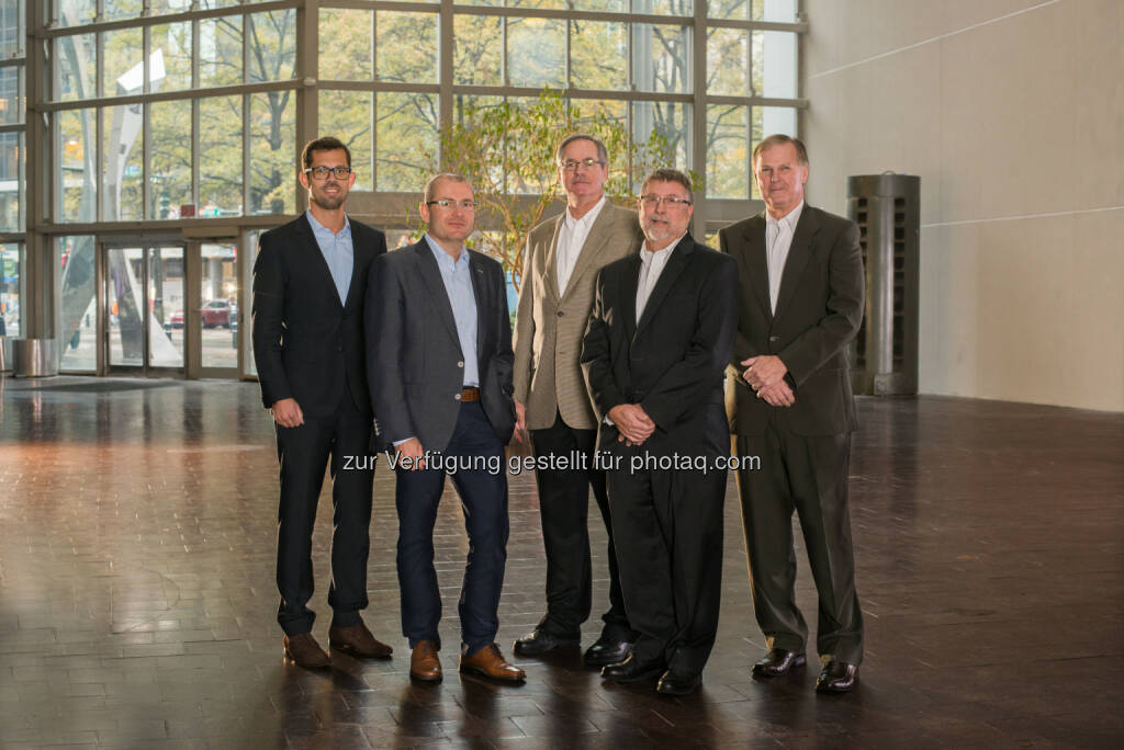 Michael Kostka - Managing Director Scheuch Corporate Invest, Franz Söllhinger - Managing Director Scheuch Corporate Invest, Ray Tedfort - Leader Pittsburgh Office Schust, Jim Winebrenner - Vice President Finance Schust, John Luttman - President Schust: Scheuch GmbH: Scheuch Unternehmensfamilie wächst weiter in den USA (C) Scheuch GmbH, © Aussendung (14.12.2016) 