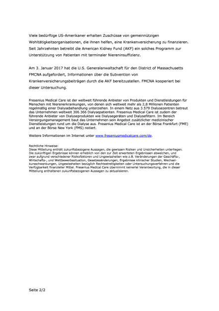 Fresenius Medical Care schließt sich gemeinsamer Klage in USA an, Seite 2/2, komplettes Dokument unter http://boerse-social.com/static/uploads/file_2045_fresenius_medical_care_schliesst_sich_gemeinsamer_klage_in_usa_an.pdf (07.01.2017) 