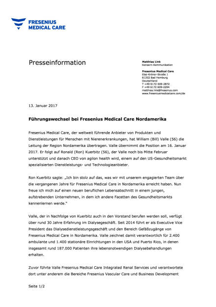 Führungswechsel bei Fresenius Medical Care Nordamerika, Seite 1/2, komplettes Dokument unter http://boerse-social.com/static/uploads/file_2057_führungswechsel_bei_fresenius_medical_care_nordamerika.pdf (13.01.2017) 