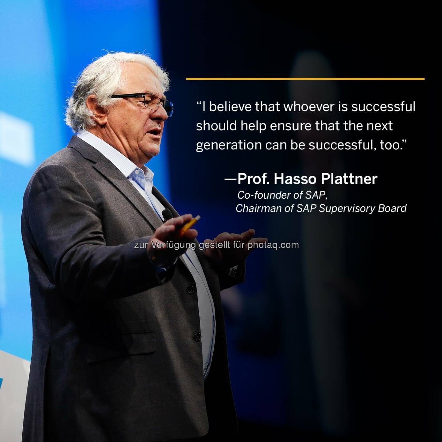 Our Founder, Prof. Hasso Plattner, turns 73 today! Wish him a happy birthday in the comments!  Source: http://facebook.com/SAP