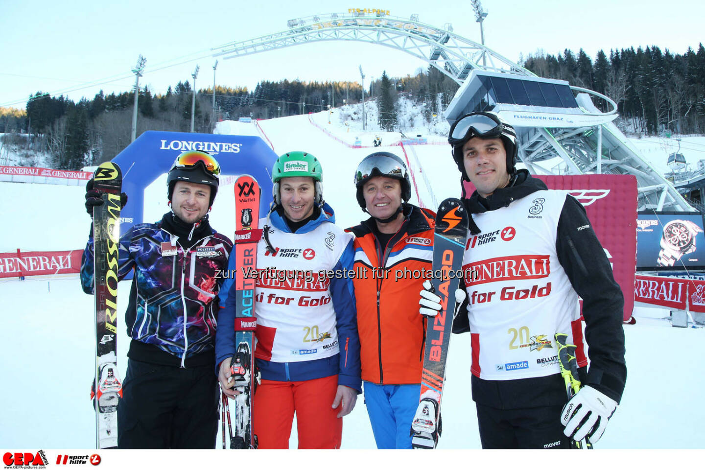 Ski for Gold Charity Race. Image shows Reinfried Herbst, Manfred Pranger, managing director Harald Bauer (Sporthilfe) and Mario Matt.
Photo: GEPA pictures/ Harald Steiner