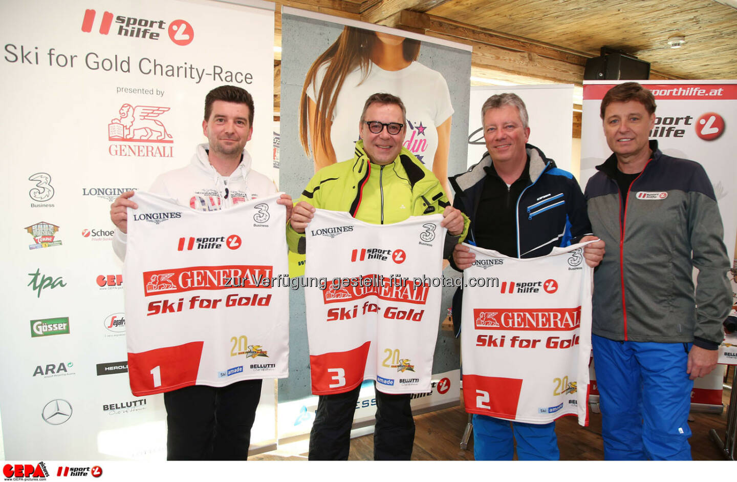 Ski for Gold Charity Race. Image shows Andre Bindlechner, Markus Murgg, Wolfgang Gratzer and managing director Harald Bauer (Sporthilfe). Photo: GEPA pictures/ Harald Steiner
