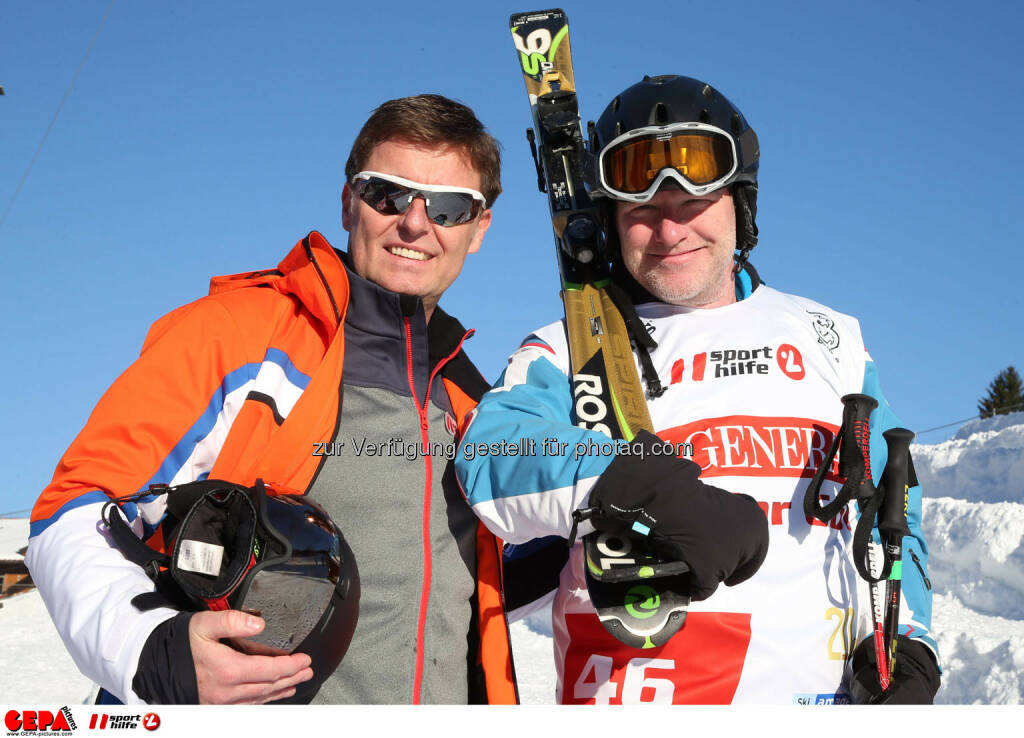 Ski for Gold Charity Race. Image shows managing director Harald Bauer (Sporthilfe) and Christoph Sauermann. Photo: GEPA pictures/ Harald Steiner (26.01.2017) 