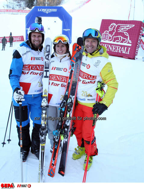 Ski for Gold Charity Race. Image shows Marco Buechel, Brigitte Kliment-Obermoser and Hans Knauss. Photo: GEPA pictures/ Harald Steiner (26.01.2017) 