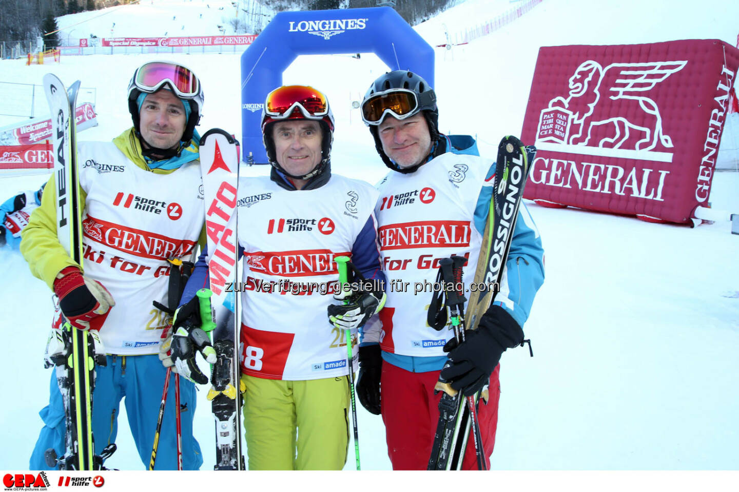 Ski for Gold Charity Race. Image shows Wolfgang Schreder, Karl Obauer and Christoph Sauermann. Photo: GEPA pictures/ Harald Steiner