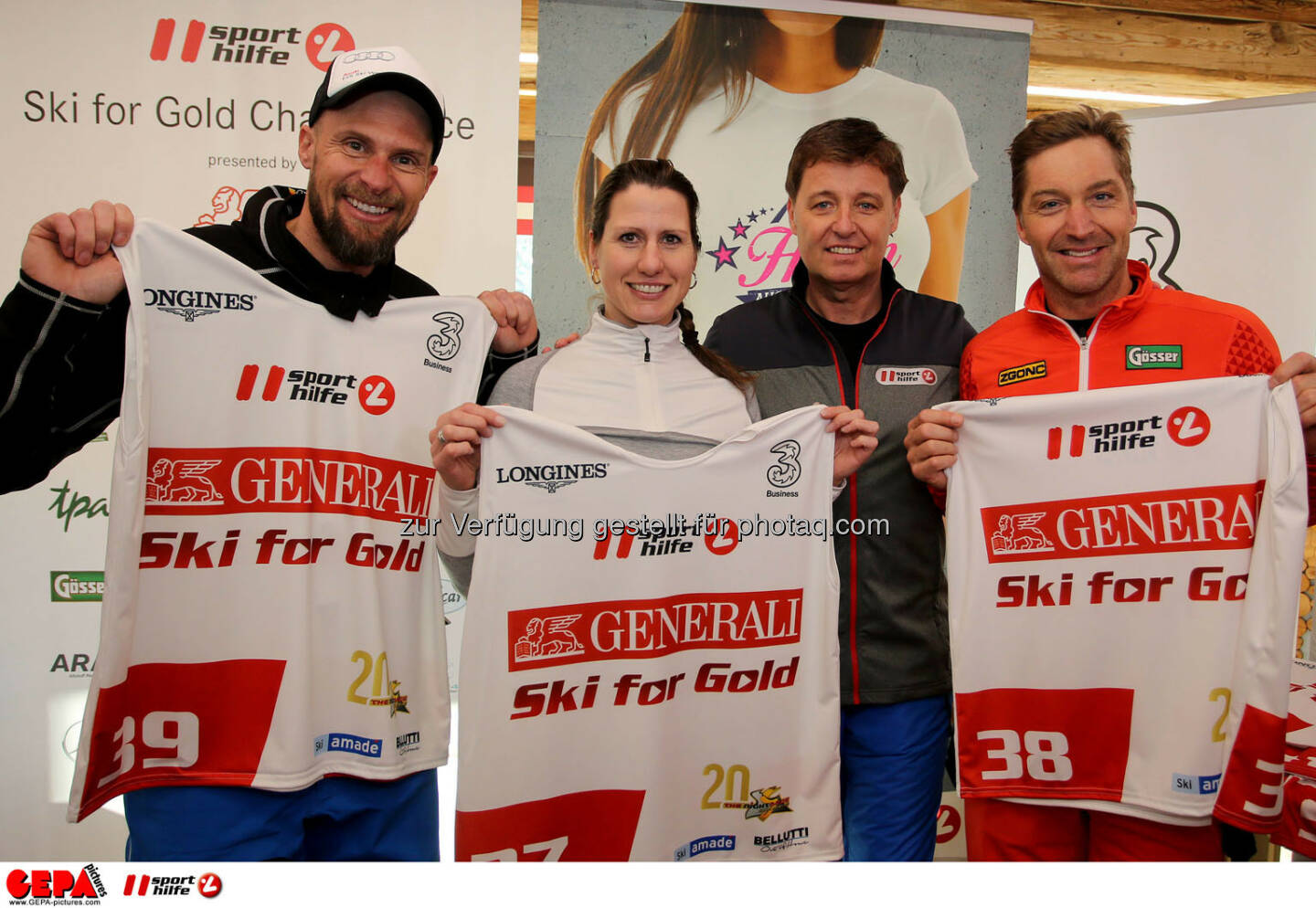 Ski for Gold Charity Race. Image shows Marco Buechel, Brigitte Kliment-Obermoser, managing director Harald Bauer (Sporthilfe) and Hans Knauss. Photo: GEPA pictures/ Daniel Goetzhaber