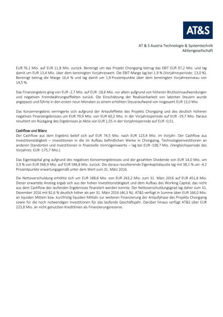 AT&S in den ersten neun Monaten mit Umsatzplus und operativen Verbesserungen im neuen Werk in China (Geschäftsjahr 2016/17), Seite 2/4, komplettes Dokument unter http://boerse-social.com/static/uploads/file_2079_ats_in_den_ersten_neun_monaten_mit_umsatzplus.pdf (30.01.2017) 