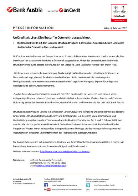 UniCredit als „Best Distributor“ in Österreich ausgezeichnet, Seite 1/1, komplettes Dokument unter http://boerse-social.com/static/uploads/file_2096_unicredit_als_best_distributor_in_osterreich_ausgezeichnet.pdf (06.02.2017) 