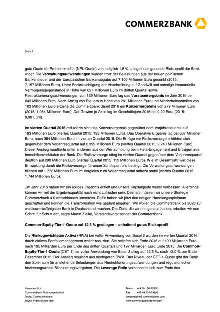 Commerzbank: Operatives Ergebnis von 1,4 Mrd. Euro und verbesserte Kapitalquote , Seite 2/8, komplettes Dokument unter http://boerse-social.com/static/uploads/file_2102_commerzbank_operatives_ergebnis_von_14_mrd_euro_und_verbesserte_kapitalquote.pdf (09.02.2017) 