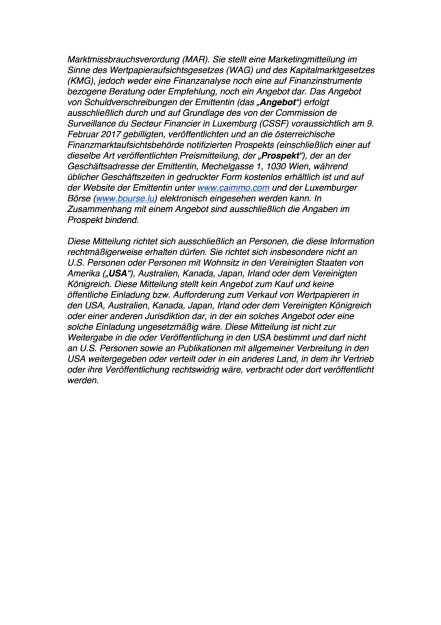 CA Immo AG beabsichtigt Emission einer weiteren Unternehmensanleihe , Seite 2/2, komplettes Dokument unter http://boerse-social.com/static/uploads/file_2105_ca_immo_ag_beabsichtigt_emission_einer_weiteren_unternehmensanleihe.pdf (09.02.2017) 