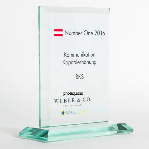 Number One Awards 2016 - Kommunikation Kapitalerhöhung BKS, © photaq/Martina Draper (13.02.2017) 