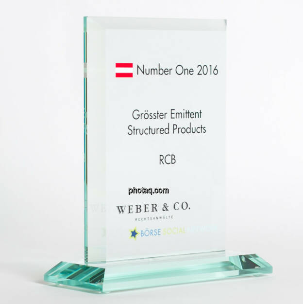 Number One Awards 2016 - Grösster Emittent Structured Products RCB, © photaq/Martina Draper (13.02.2017) 