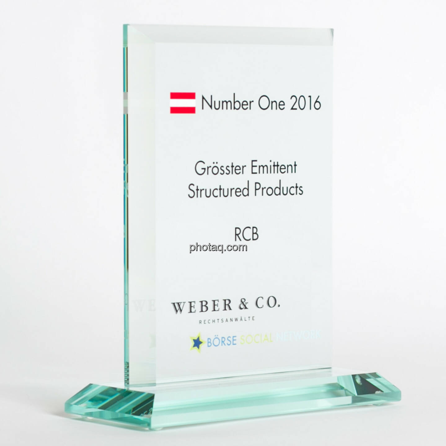 Number One Awards 2016 - Grösster Emittent Structured Products RCB