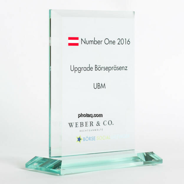 Number One Awards 2016 - Upgrade Börsepräsenz UBM, © photaq/Martina Draper (13.02.2017) 