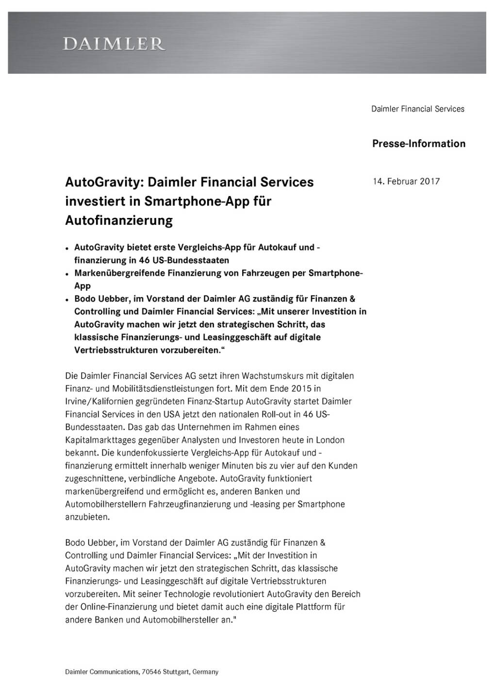 Daimler Financial Services investiert in Smartphone-App für Autofinanzierung, Seite 1/4, komplettes Dokument unter http://boerse-social.com/static/uploads/file_2109_daimler_financial_services_investiert_in_smartphone-app_fur_autofinanzierung.pdf