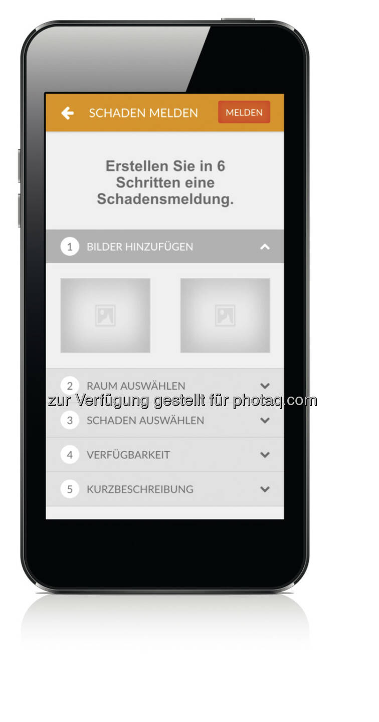 Buwog Mieter-App Schadensmeldung (Fotocredit: Buwog)