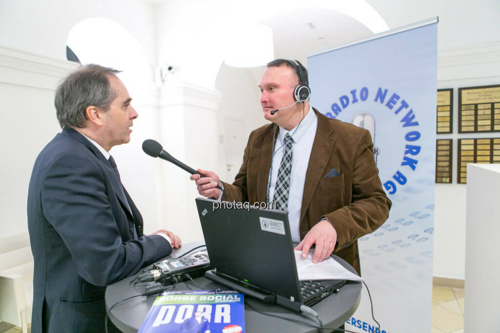 Wolfgang Matejka (Matejka & Partner), Peter Heinrich (Börsenradio), © Martina Draper/photaq (16.02.2017) 