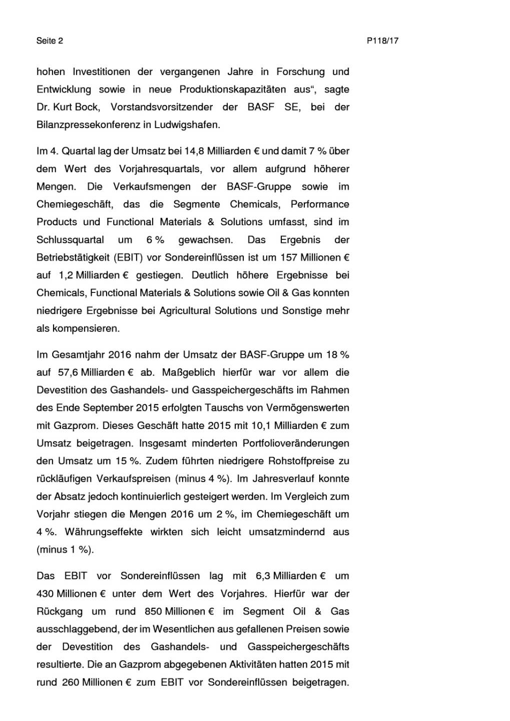 BASF: Umsatz und Ergebnis im 4. Quartal deutlich &uuml;ber Vorjahresquartal, Seite 2/8, komplettes Dokument unter http://boerse-social.com/static/uploads/file_2127_basf_umsatz_und_ergebnis_im_4_quartal_deutlich_uber_vorjahresquartal.pdf
