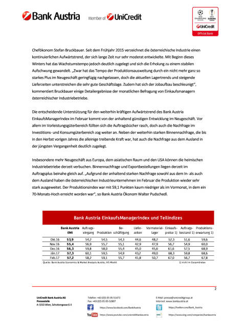 Bank Austria EinkaufsManagerIndex im Februar: Österreichs Industrie weiter gut in Fahrt, Seite 2/4, komplettes Dokument unter http://boerse-social.com/static/uploads/file_2129_bank_austria_einkaufsmanagerindex_im_februar_osterreichs_industrie_weiter_gut_in_fahrt.pdf (27.02.2017) 