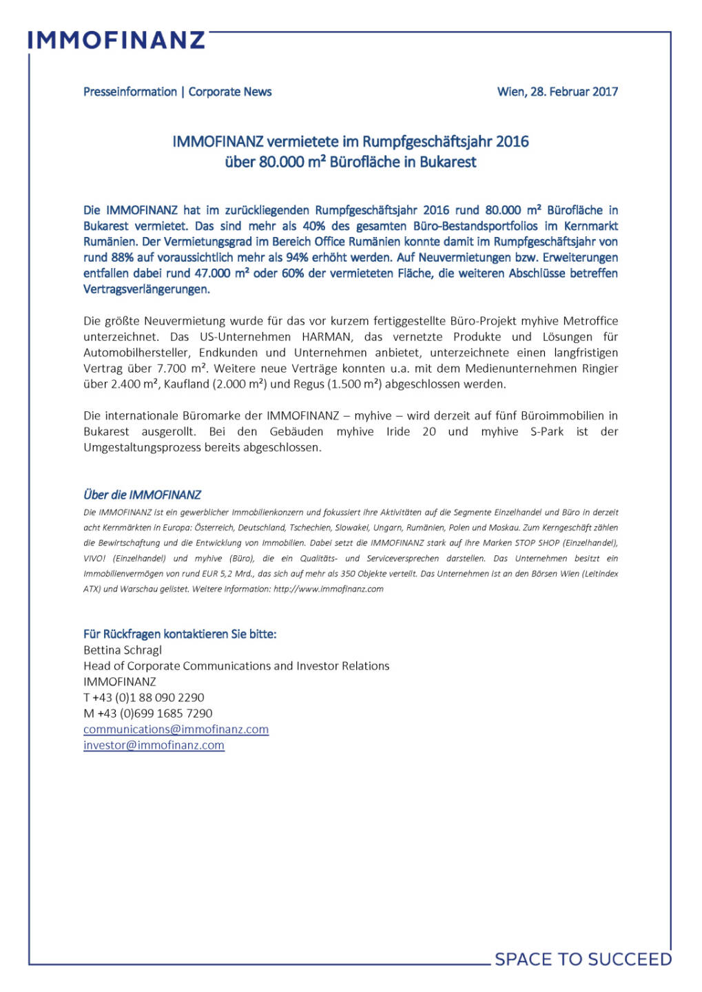 Immofinanz vermietete im Rumpfgesch&auml;ftsjahr 2016 &uuml;ber 80.000 m2 B&uuml;rofl&auml;che in Bukarest, Seite 1/1, komplettes Dokument unter http://boerse-social.com/static/uploads/file_2133_immofinanz_vermietete_im_rumpfgeschaftsjahr_2016_uber_80000_m2_buroflache_in_bukarest.pdf
