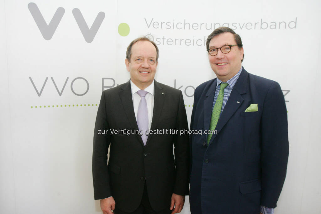 VVO-Präsident KR Mag. Dr. Othmar Ederer und VVO-Generalsekretär Prof. Dr. Louis Norman-Audenhove - Verband der Versicherungsunternehmen Österreichs: Die österreichische Versicherungswirtschaft: Die vorläufigen Zahlen 2016 und eine erste Prognose 2017 (Fotocredit: VVO/APA-Fotoservice/Hautzinger), © Aussender (01.03.2017) 