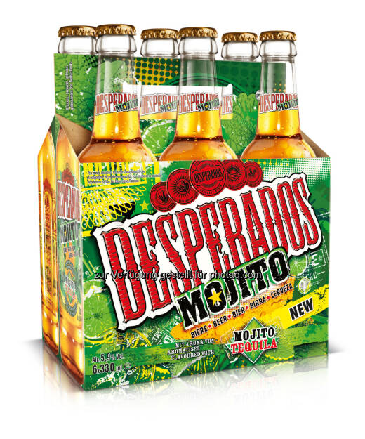 Brau Union Österreich AG: Neue Sorte Tequila flavoured Beer: Mit Desperados Mojito kommt die Karibik nach Österreich (Fotocredit: Brau Union Österreich), © Aussendung (02.03.2017) 