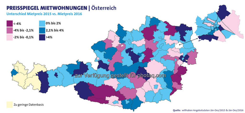 willhaben.at: willhaben-Studie: Auch m2-Preise für Mietwohnungen zogen 2016 an (Fotocredit: willhaben), © Aussender (07.03.2017) 