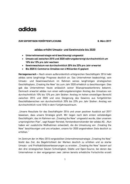 adidas erhöht Umsatz- und Gewinnziele bis 2020, Seite 1/5, komplettes Dokument unter http://boerse-social.com/static/uploads/file_2145_adidas_erhoht_umsatz-_und_gewinnziele_bis_2020.pdf (08.03.2017) 