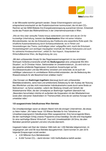 Wiener Umweltpreise 2017: Sima rückt Vorzeigebetriebe ins Rampenlicht, Seite 2/3, komplettes Dokument unter http://boerse-social.com/static/uploads/file_2150_wiener_umweltpreise_2017_sima_ruckt_vorzeigebetriebe_ins_rampenlicht.pdf (08.03.2017) 