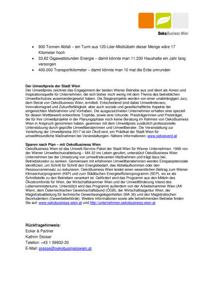 Wiener Umweltpreise 2017: Sima rückt Vorzeigebetriebe ins Rampenlicht, Seite 3/3, komplettes Dokument unter http://boerse-social.com/static/uploads/file_2150_wiener_umweltpreise_2017_sima_ruckt_vorzeigebetriebe_ins_rampenlicht.pdf (08.03.2017) 