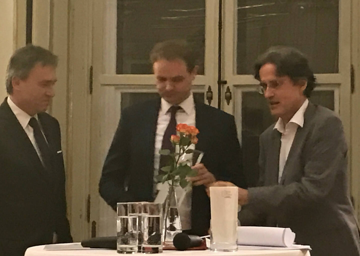 Christian Jauk, Hannes Haider, Martin Kwauka beim Wiener Aktien Award 2017 in der Capital Bank