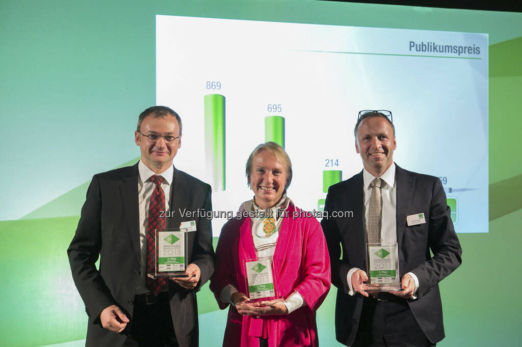 Friedrich Strobl, Heike Arbter (RCB), Frank Weingarts (UniCredit), © Martina Draper für BE / finanzmarktfoto.at (14.05.2013) 