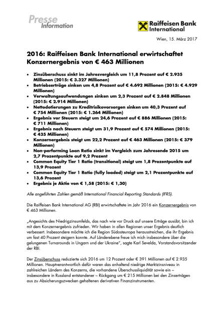 RBI: Konzernergebnis von 463 Millionen Euro, Seite 1/5, komplettes Dokument unter http://boerse-social.com/static/uploads/file_2161_rbi_konzernergebnis_von_463_millionen_euro.pdf (15.03.2017) 