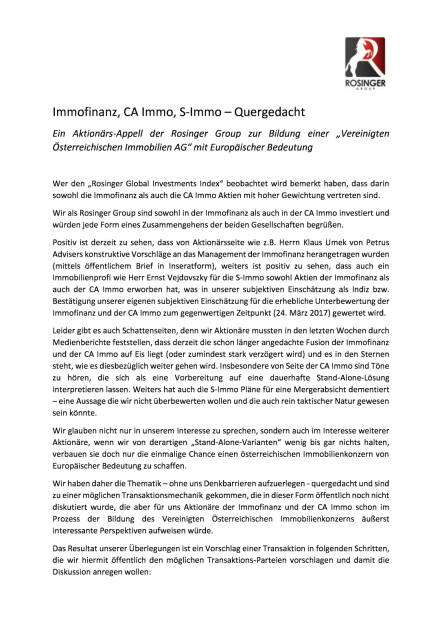 Rosinger Group: Appell Immofinanz CA Immo, Seite 1/2, komplettes Dokument unter http://boerse-social.com/static/uploads/file_2180_rosinger_group_appell_immofinanz_ca_immo.pdf (26.03.2017) 