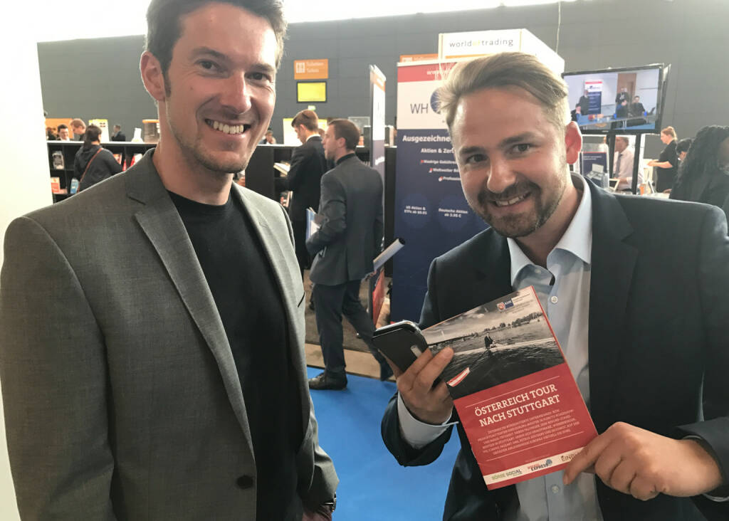 Hansjörg Peer und Richard Dobetsberger mit dem Mini-  http://www.boerse-social.com/magazine , beigelegt bei http://markteinblicke.de #invest2017 (09.04.2017)