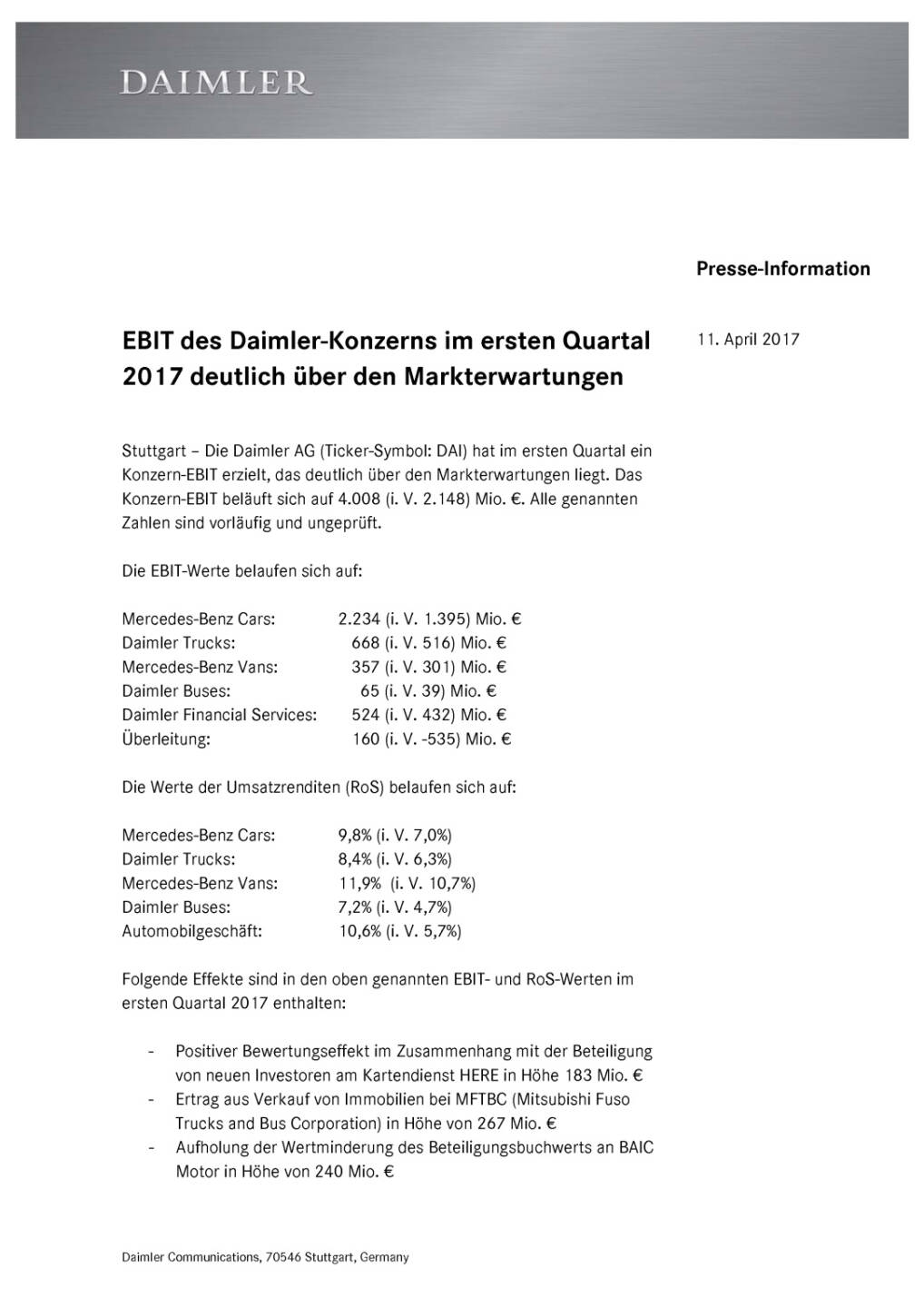 Ebit des Daimler-Konzerns im ersten Quartal 2017 , Seite 1/2, komplettes Dokument unter http://boerse-social.com/static/uploads/file_2205_ebit_des_daimler-konzerns_im_ersten_quartal_2017.pdf