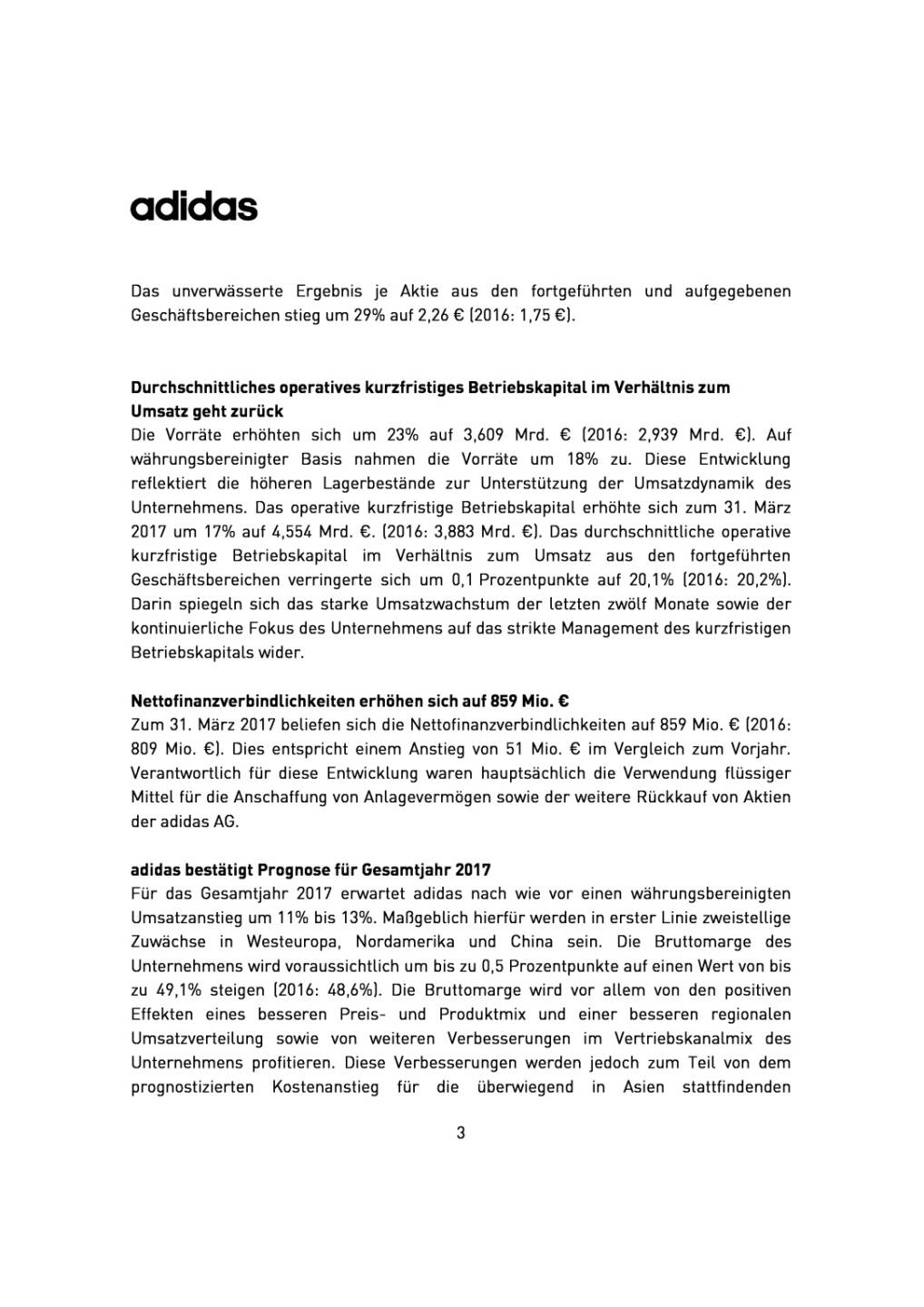 adidas: Ergebnisse Q1/2017, Seite 3/6, komplettes Dokument unter http://boerse-social.com/static/uploads/file_2236_adidas_ergebnisse_q12017.pdf