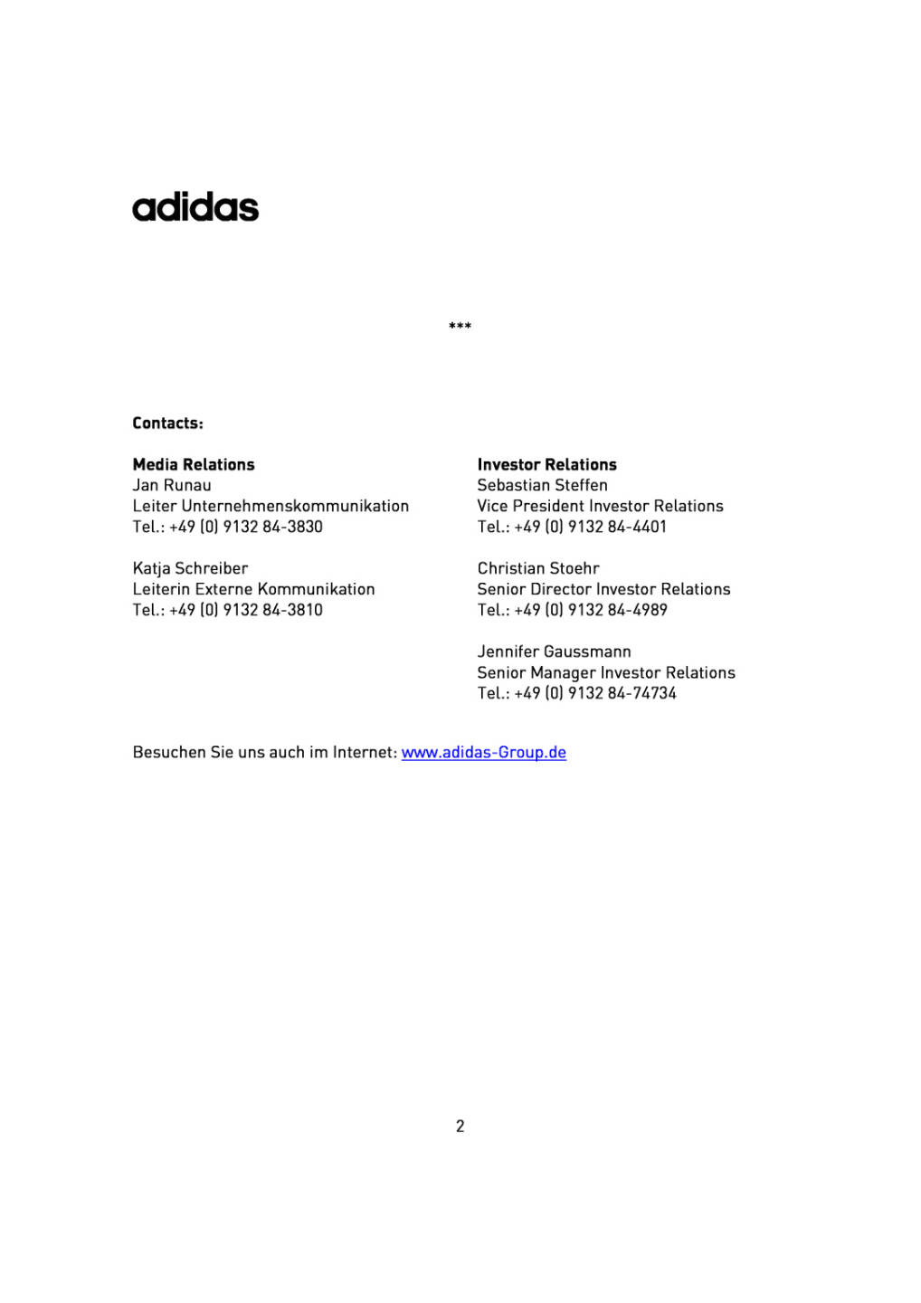 Karen Parkin in den Vorstand der adidas AG berufen, Seite 2/2, komplettes Dokument unter http://boerse-social.com/static/uploads/file_2245_karen_parkin_in_den_vorstand_der_adidas_ag_berufen.pdf