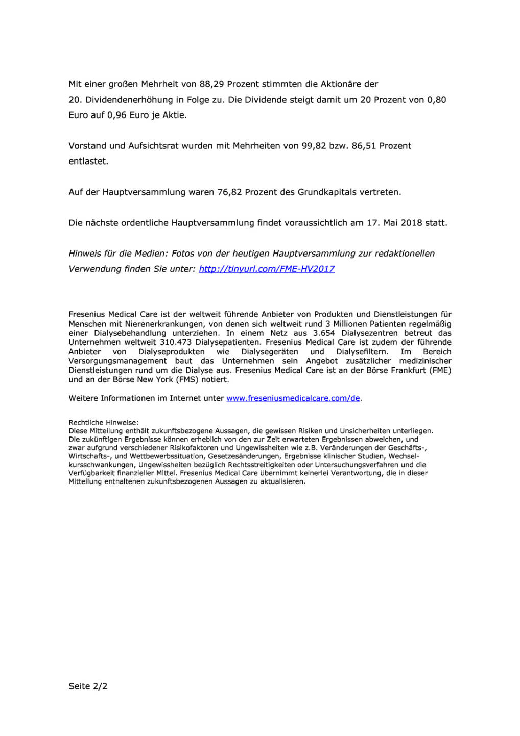 FMC: 20. Dividendenerhöhung in Folge, Seite 2/2, komplettes Dokument unter http://boerse-social.com/static/uploads/file_2248_fmc_20_dividendenerhöhung_in_folge.pdf