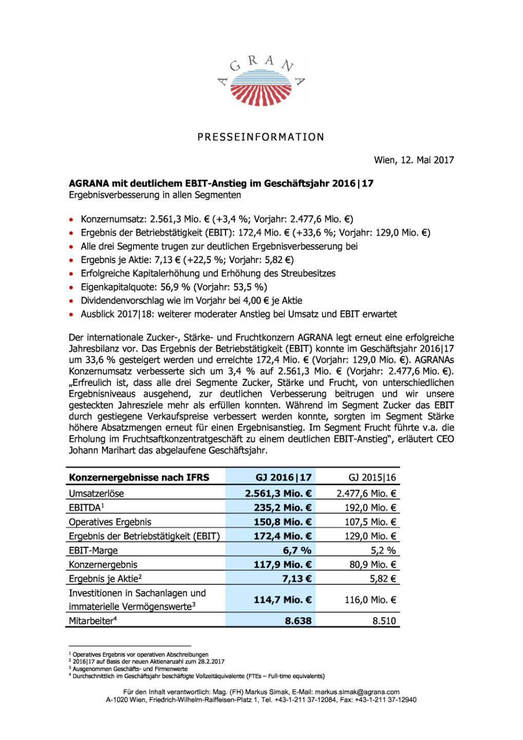 Agrana: Gesch&auml;ftsjahr 2016/17, Seite 1/3, komplettes Dokument unter http://boerse-social.com/static/uploads/file_2250_agrana_geschaftsjahr_201617.pdf