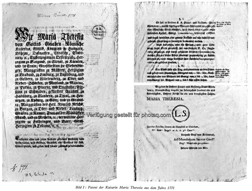 Kaiserliches Patent zur Gründung der Wiener Börse (12.05.2017) 
