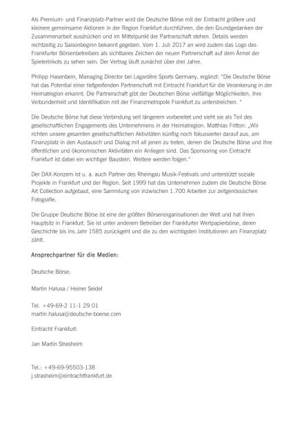 Deutsche Börse und Eintracht Frankfurt gehen Partnerschaft ein, Seite 2/3, komplettes Dokument unter http://boerse-social.com/static/uploads/file_2262_deutsche_borse_und_eintracht_frankfurt_gehen_partnerschaft_ein.pdf (23.05.2017) 