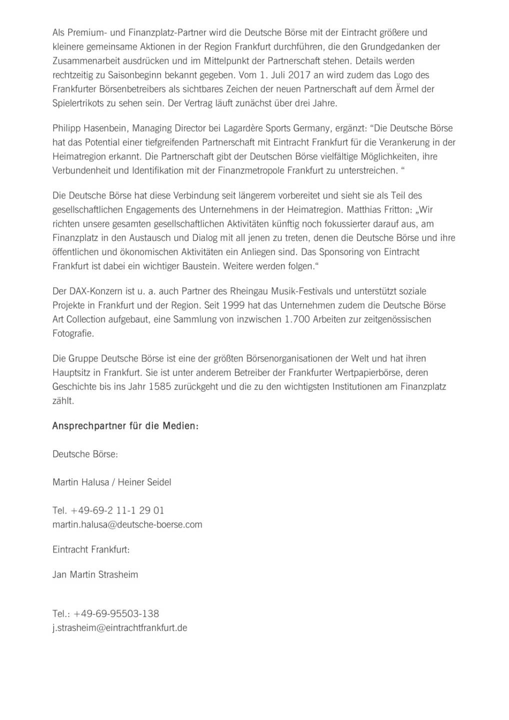 Deutsche Börse und Eintracht Frankfurt gehen Partnerschaft ein, Seite 2/3, komplettes Dokument unter http://boerse-social.com/static/uploads/file_2262_deutsche_borse_und_eintracht_frankfurt_gehen_partnerschaft_ein.pdf