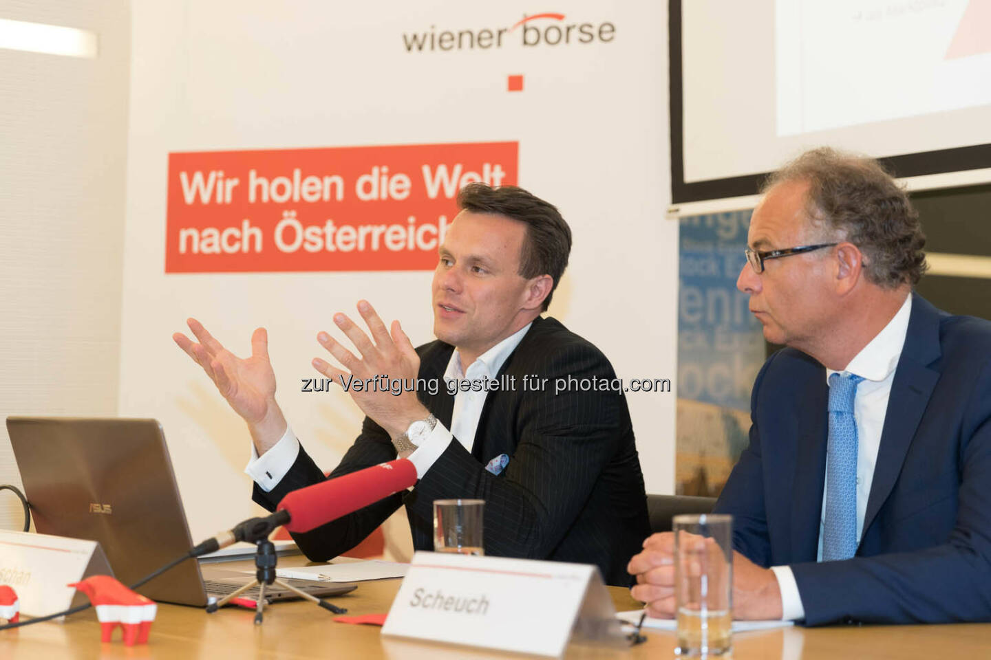 Wiener Börse-CEO Christoph Boschan, Wienerberger-CEO Heimo Scheuch (Fotocredit: APA-Fotoservice)