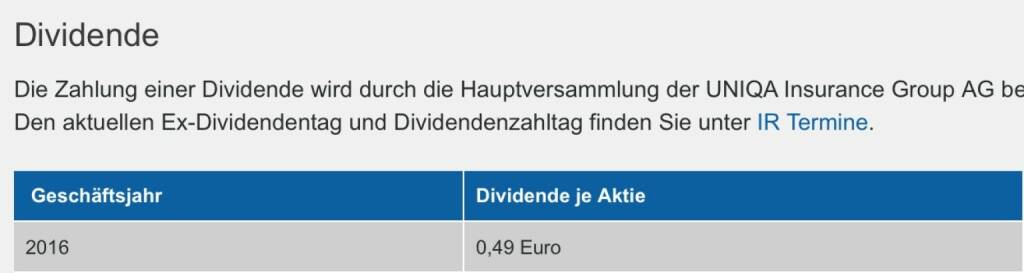 Indexevent Rosinger-Index 26: Uniqa Dividende
8.6.
Dividende 0,49 EUR
-> Erhöhung Stückzahl um 6,32 Prozent (07.06.2017) 