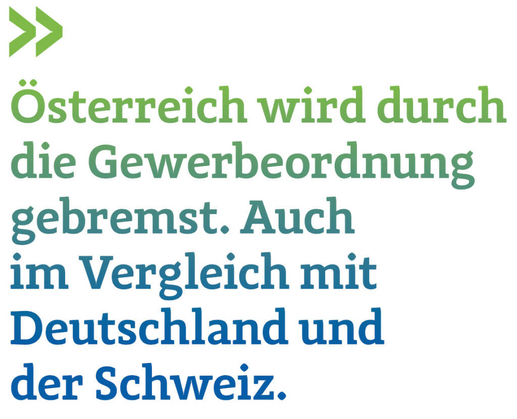 Österreich wird durch die Gewerbeordnung gebremst. Auch im Vergleich mit Deutschland und der Schweiz. (Thomas Gindele, Hauptgeschäftsführer der Deutschen Handelskammer in Österreich) (12.06.2017) 