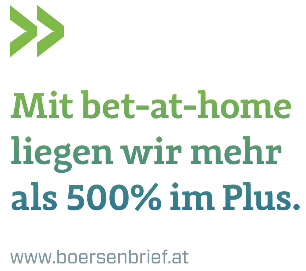 Mit bet-at-home liegen wir mehr als 500% im Plus. (www.boersenbrief.at) (12.06.2017) 